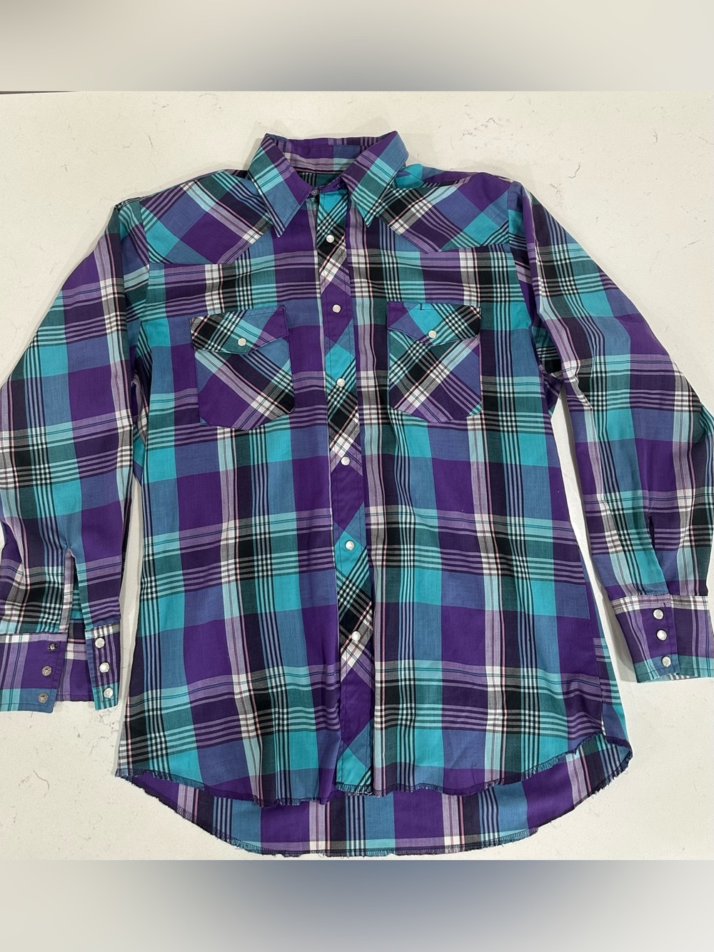 80/90’s Wrangler Pearl Snap Western Shirt Size Large